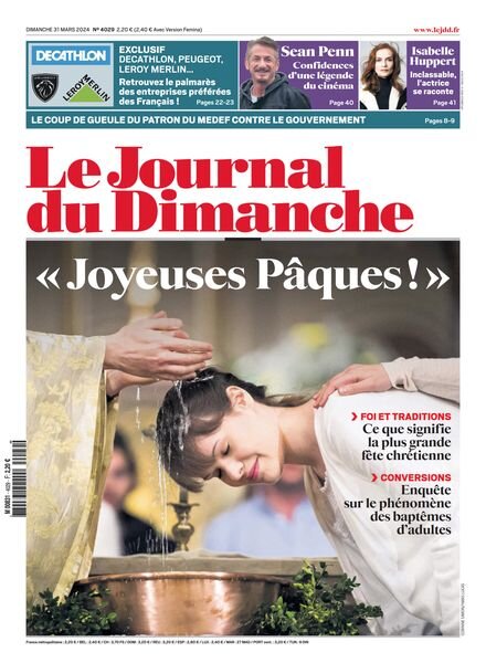 Le Journal du dimanche – 31 Mars 2024 Cover