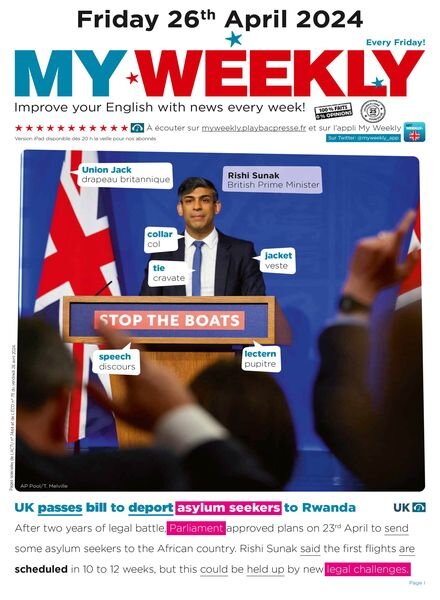 My Weekly fr – 26 Avril 2024 Cover