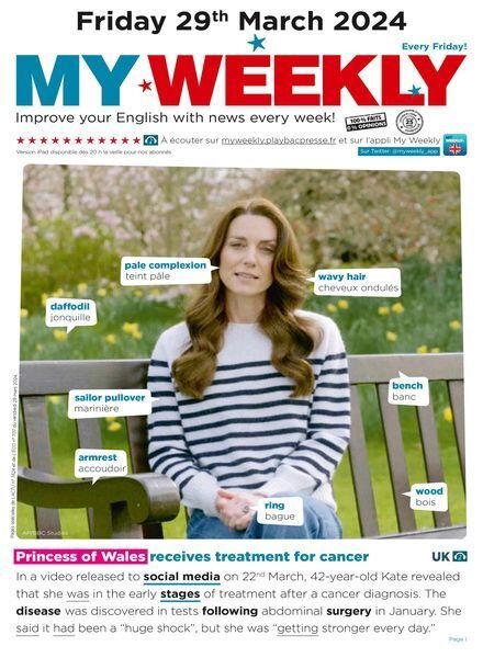 My Weekly fr – 29 Mars 2024 Cover