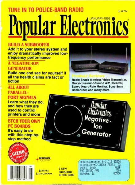 Popular Electronics – 1992-01 Cover