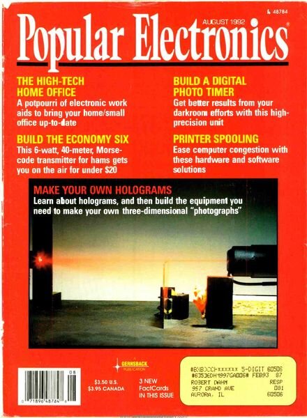 Popular Electronics – 1992-08 Cover