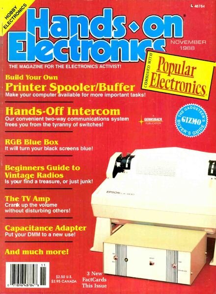 Popular Electronics – Hands-On-1988-11 Cover