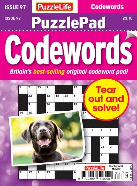 PuzzleLife PuzzlePad Codewords – April 2024 Cover