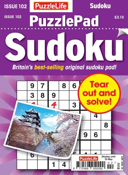 PuzzleLife PuzzlePad Sudoku – Issue 102 – 19 April 2024 Cover