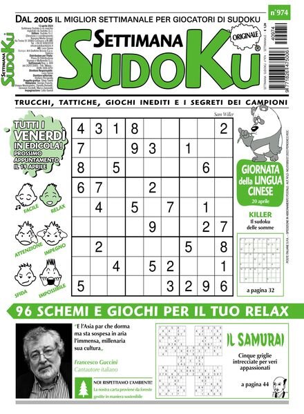 Settimana Sudoku – 12 Aprile 2024 Cover