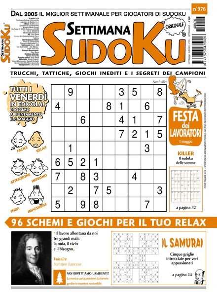 Settimana Sudoku – 26 Aprile 2024 Cover