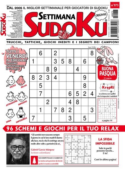 Settimana Sudoku – 5 Aprile 2024 Cover