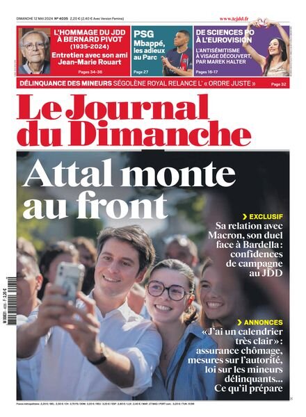 Le Journal du dimanche – 12 Mai 2024 Cover