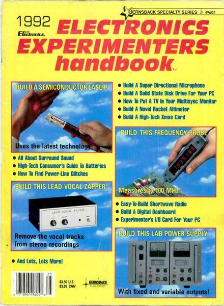 Popular Electronics – Electronic-Experimenters-Handbook-1992 Cover
