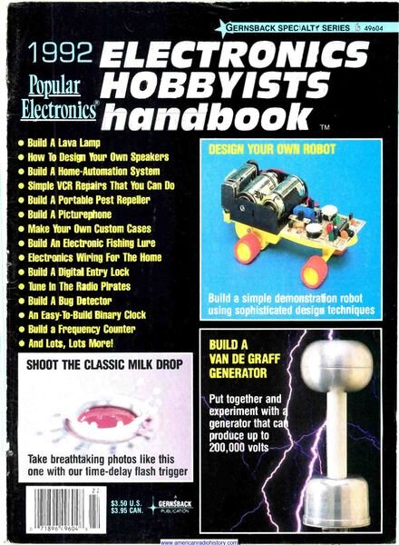 Popular Electronics – Electronics-Hobbyists-1992 Cover