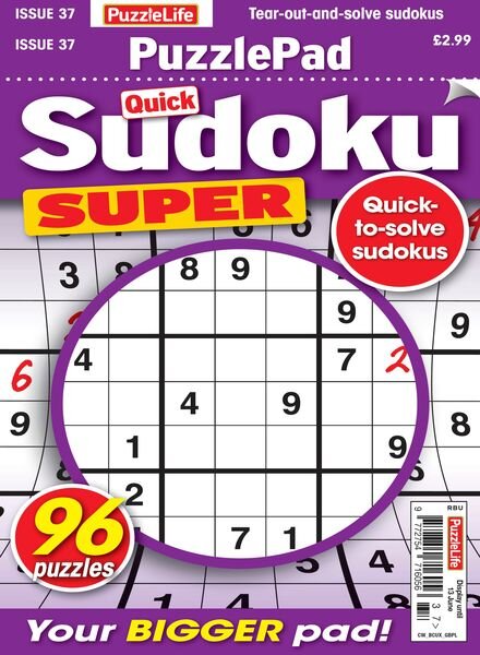 PuzzleLife PuzzlePad Sudoku Super – Issue 37 – May 2024 Cover