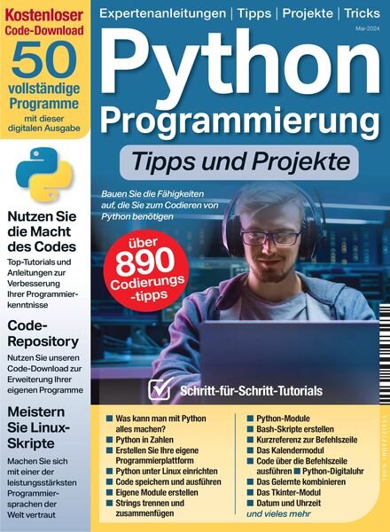 Python Programmierung Tipps und Projekte – Mai 2024 Cover