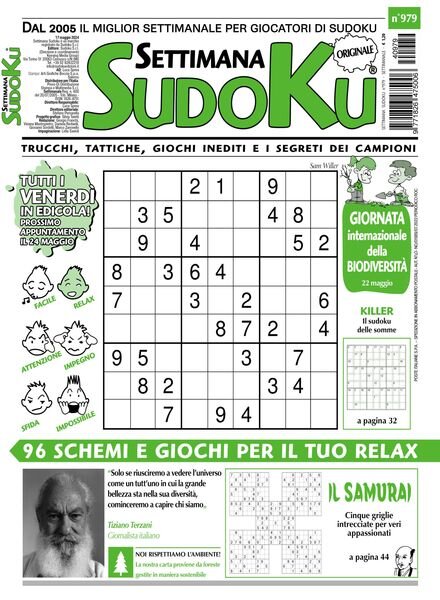 Settimana Sudoku – 17 Maggio 2024 Cover