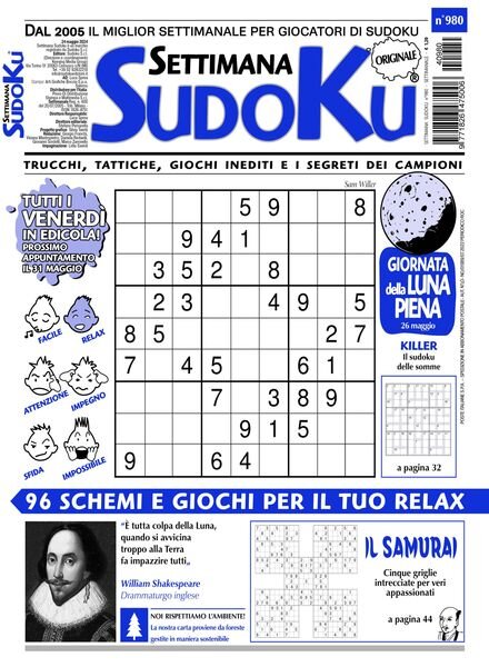 Settimana Sudoku – 24 Maggio 2024 Cover