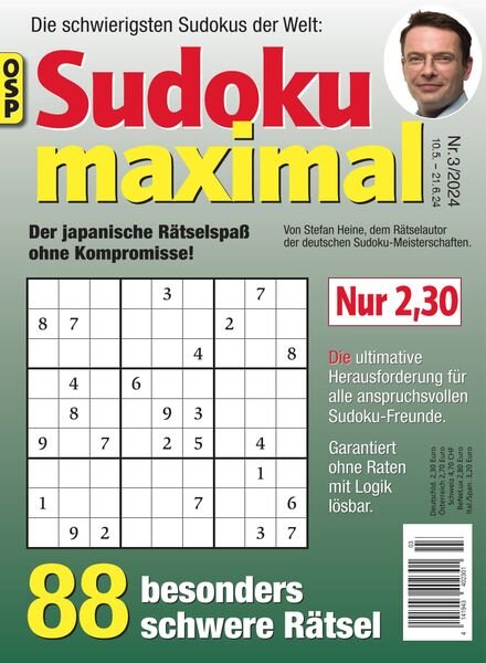 Sudoku Maximal – Nr3 2024 Cover
