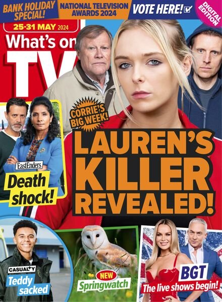 What’s on TV – 25 May 2024 Cover