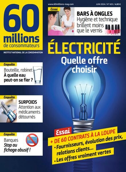 60 Millions de Consommateurs – Juin 2024 Cover
