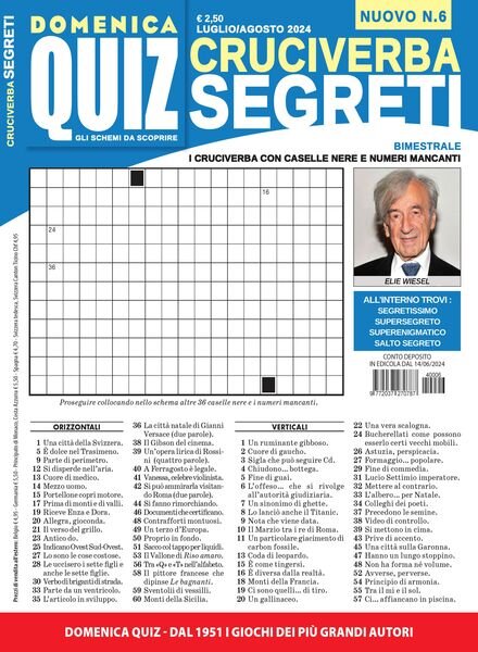 Cruciverba Segreti – Luglio-Agosto 2024 Cover