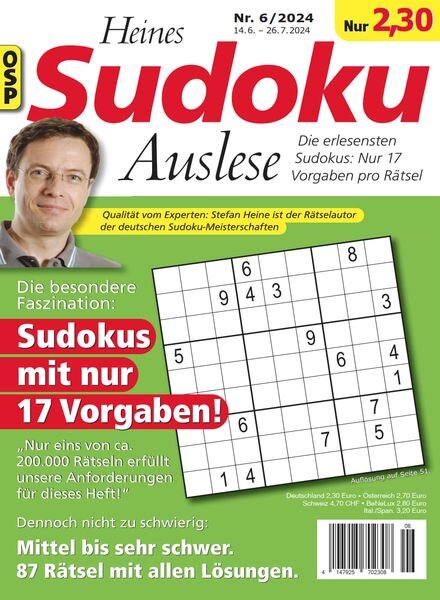 Heines Sudoku Auslese – Nr 6 2024 Cover