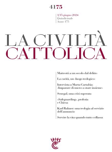 La Civilta Cattolica – 1 Giugno 2024 Cover