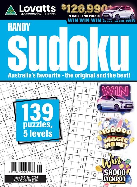 Lovatts Handy Sudoku – Issue 240 2024 Cover