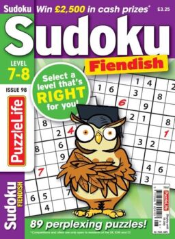 PuzzleLife Sudoku Fiendish – Issue 98 – June 2024