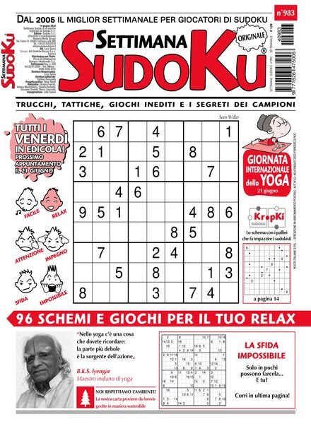 Settimana Sudoku – 14 Giugno 2024 Cover