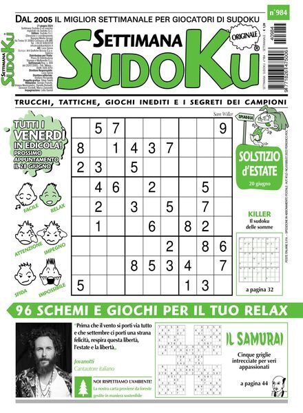 Settimana Sudoku – 21 Giugno 2024 Cover
