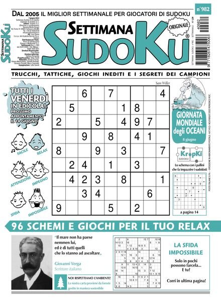Settimana Sudoku – 7 Giugno 2024 Cover