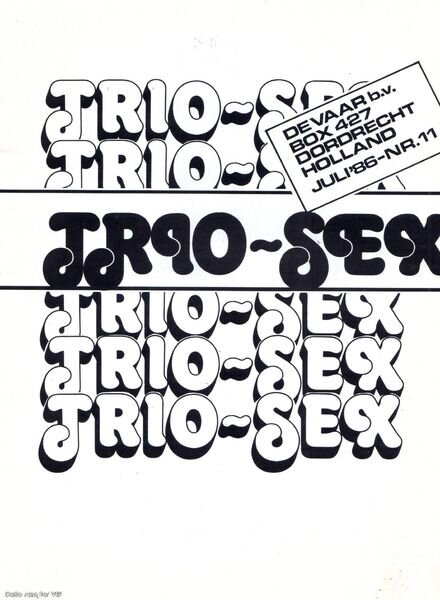 Trio-Sex Dutch – Nr 11 1986 Cover
