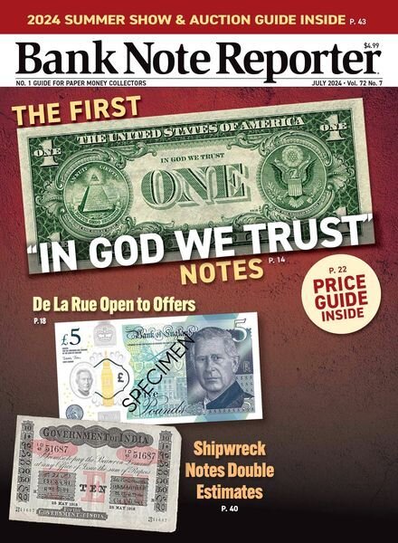 Bank Note Reporter – July 2024 Cover