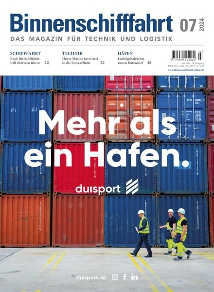 Binnenschifffahrt – Juli 2024 Cover