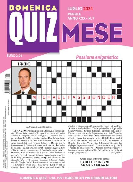 Domenica Quiz Mese – 10 Luglio 2024 Cover