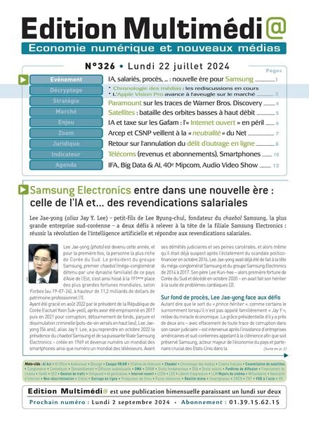 Edition Multimedia – 22 Juillet 2024 Cover