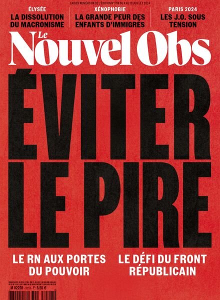 Le Nouvel Obs – 4 Juillet 2024 Cover