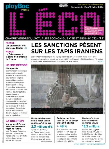 L’eCO – 12 Juillet 2024 Cover