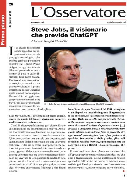 L’Osservatore – 29 Giugno 2024 Cover