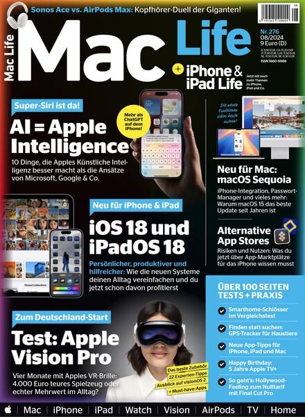 Mac Life Germany – August 2024 Cover