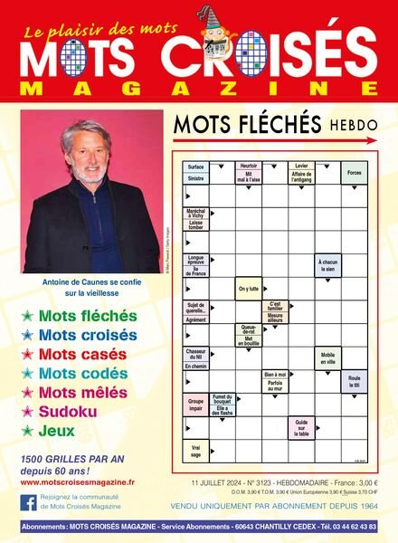 Mots Croises Magazine – 11 Juillet 2024 Cover