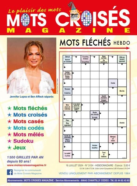 Mots Croises Magazine – 18 Juillet 2024 Cover