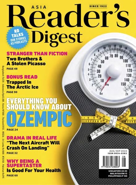 Reader’s Digest Asia – August-September 2024 Cover