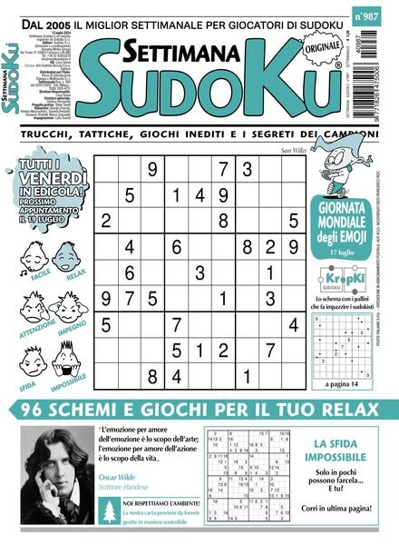 Settimana Sudoku – 12 Luglio 2024 Cover