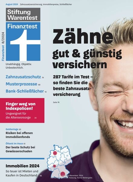 Stiftung Warentest Finanztest Magazin – August 2024 Cover