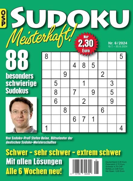 Sudoku Meisterhaft – Nr 6 2024 Cover