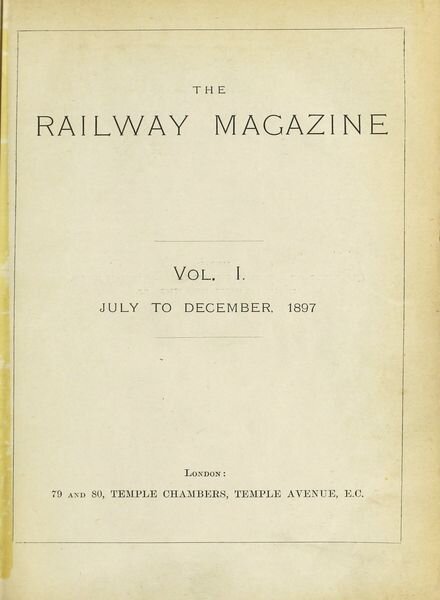 The Railway Magazine – Issue 1 – July 1897 Cover