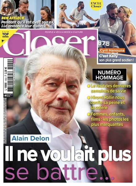 Closer France – 23 Aout 2024 Cover