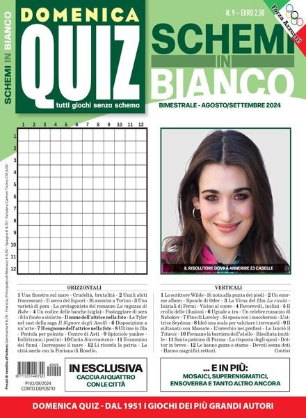Domenica Quiz Schemi in Bianco – Agosto-Settembre 2024 Cover