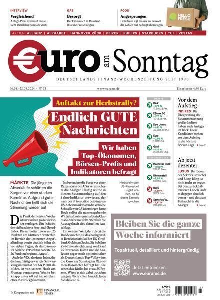 Euro am Sonntag – 16 August 2024 Cover