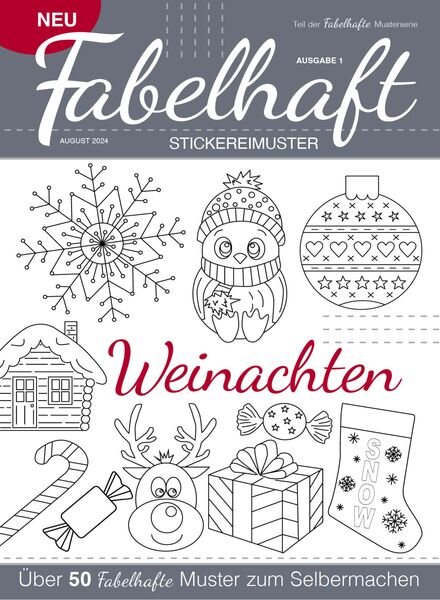 Fabelhaft Stickereimuster – Christmas 2024 Cover