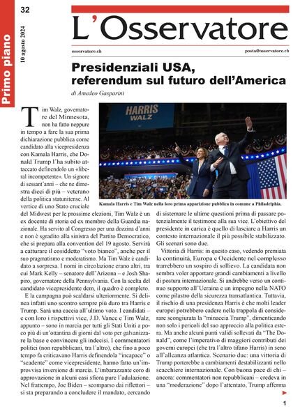 L’Osservatore – 10 Agosto 2024 Cover